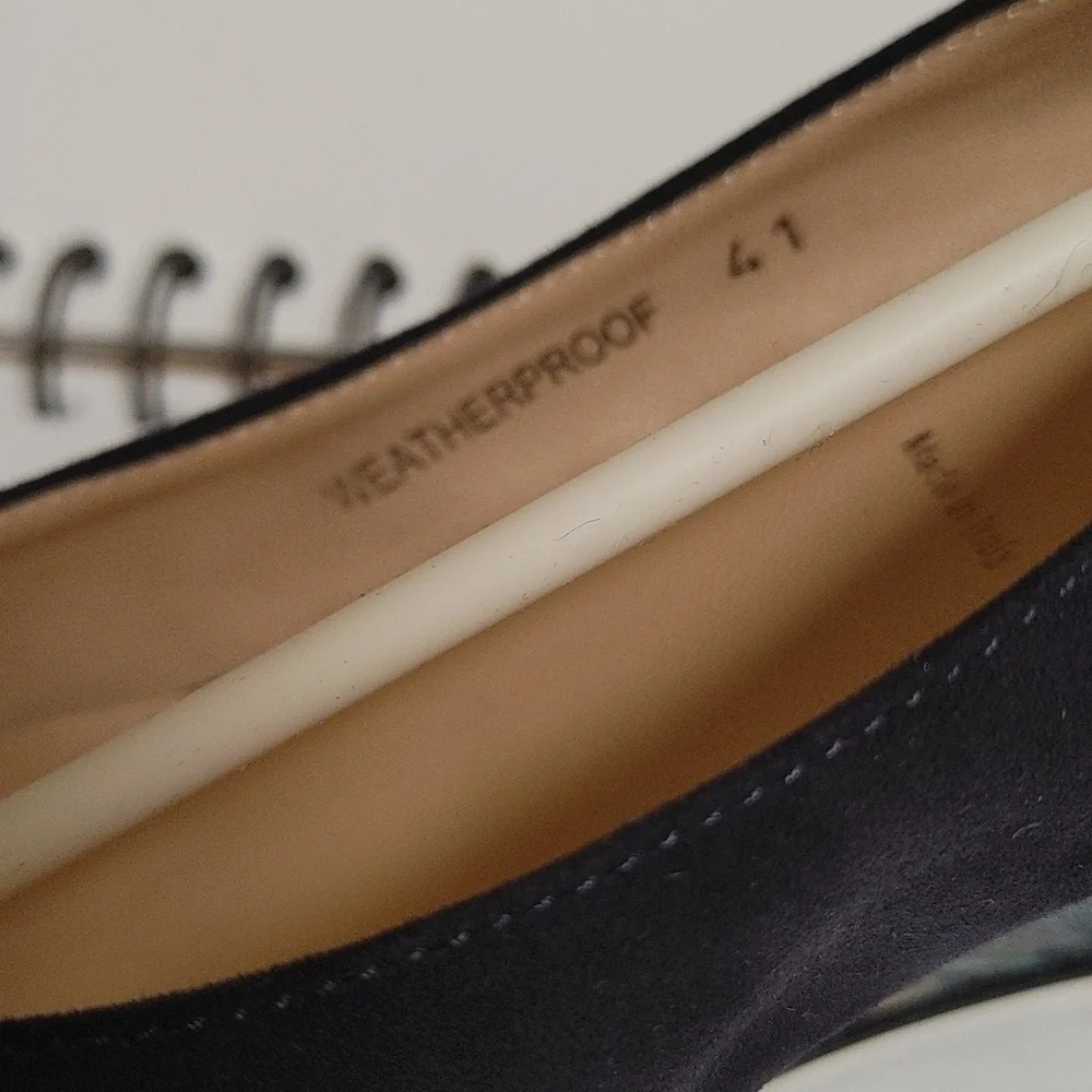 Ron White Navy Suede Jadinen Wedge Slingback Open Toe Shoe Size 41